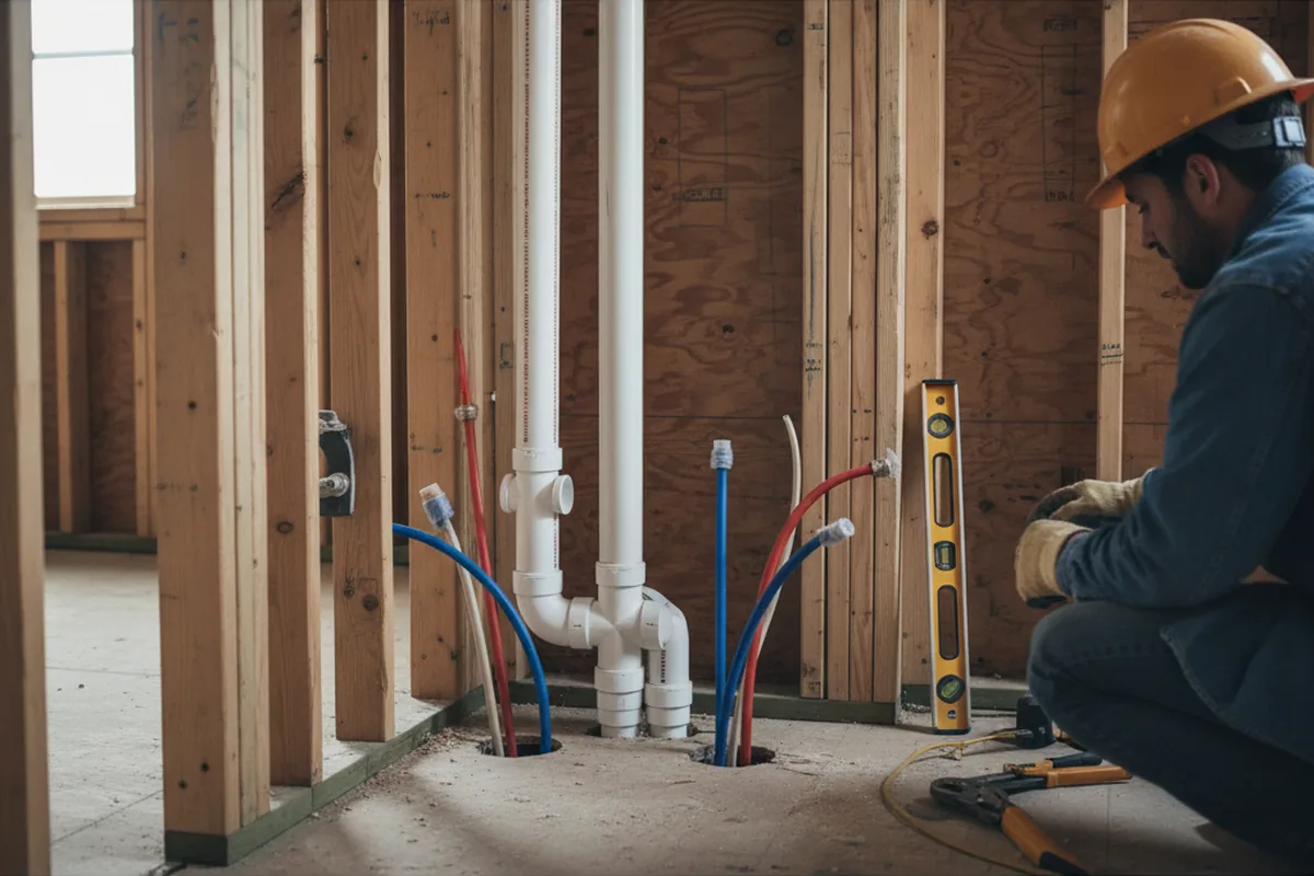 Drain and supply rough-in during Drain Cleaning in Spring Valley