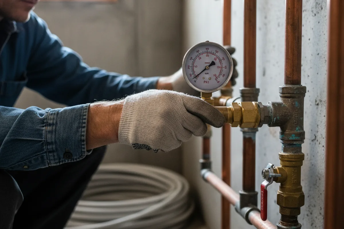 Pressure testing a repaired line during Water Line Repair in Spring Valley