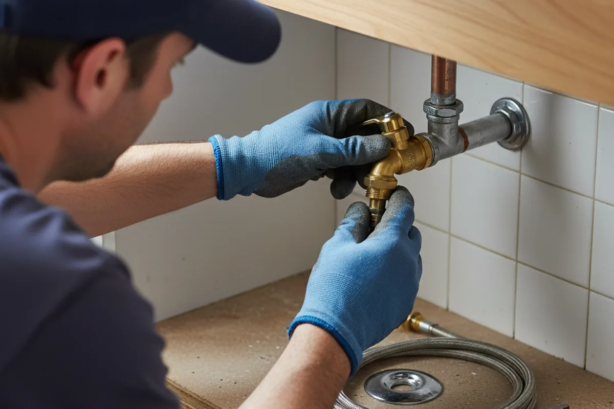 Shutoff valve and fitting work during Well Pump Repair in Spring Valley